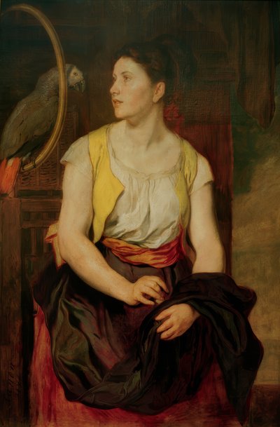 Girl with Parrot by Hans Canon